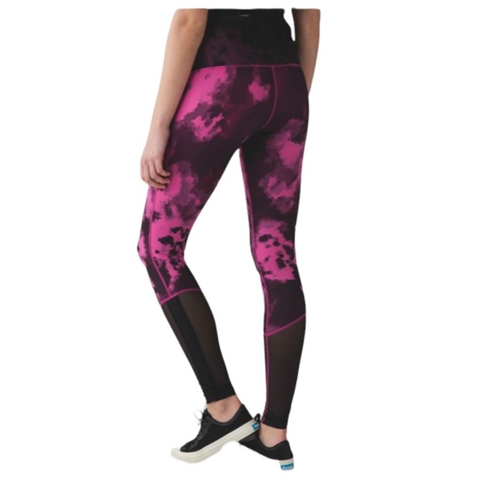lululemon athletica Pink and Black Printed Leggings
